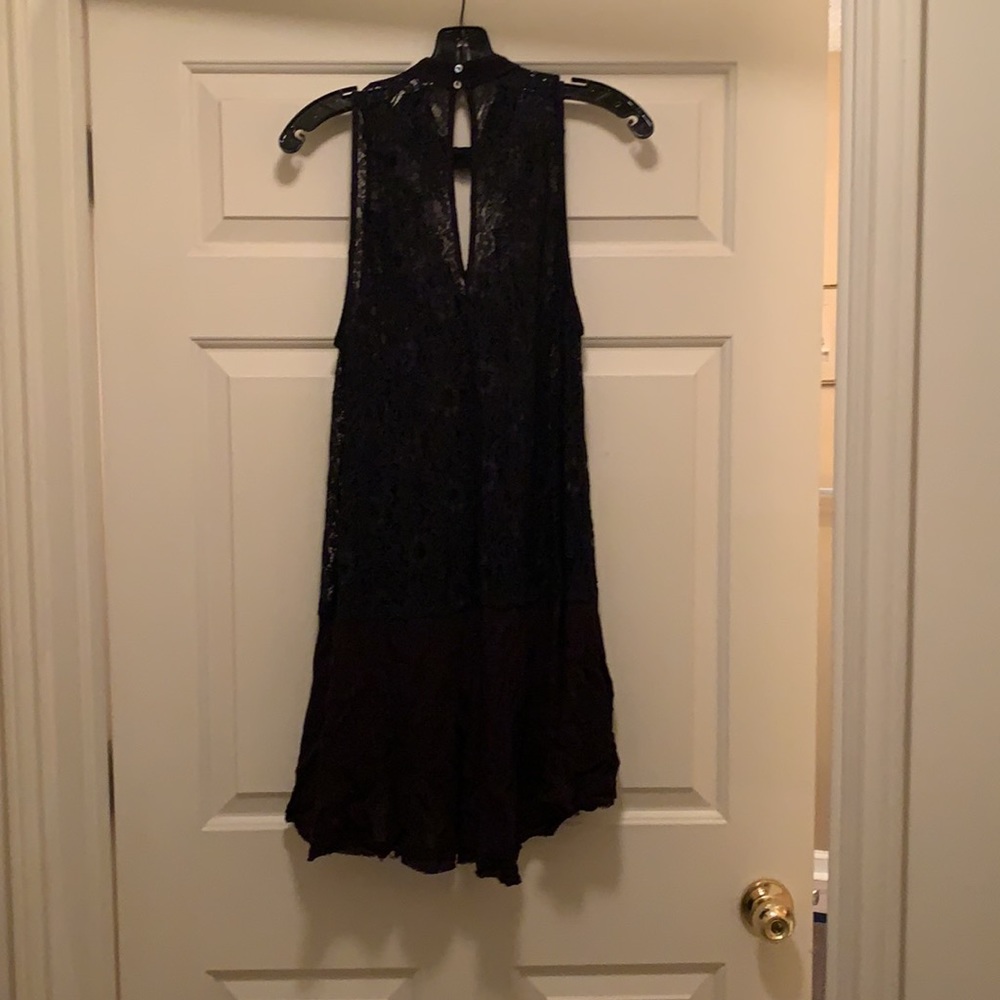 Free People black tunic with lace. Size medium